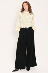 CITY CINCH BLACK/BROWN BELTED WIDE-LEG PANTS - Flying Tomato - Flyclothing LLC