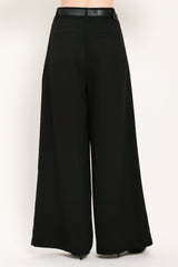 CITY CINCH BLACK/BROWN BELTED WIDE-LEG PANTS - Flying Tomato - Flyclothing LLC