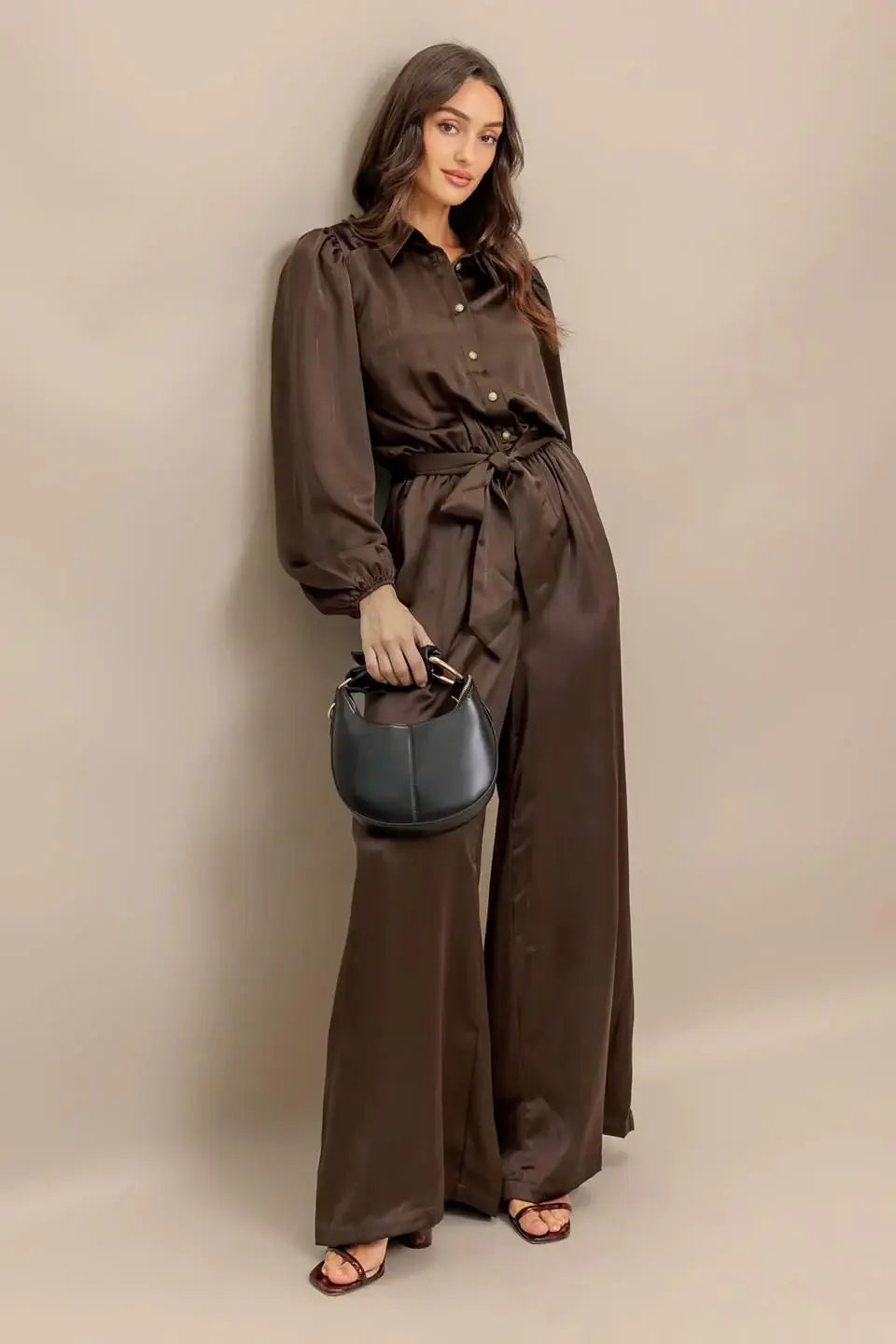SUGAR BROWNIE WOVEN JUMPSUIT - Flying Tomato - Flyclothing LLC