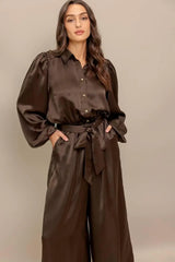 SUGAR BROWNIE WOVEN JUMPSUIT - Flying Tomato - Flyclothing LLC