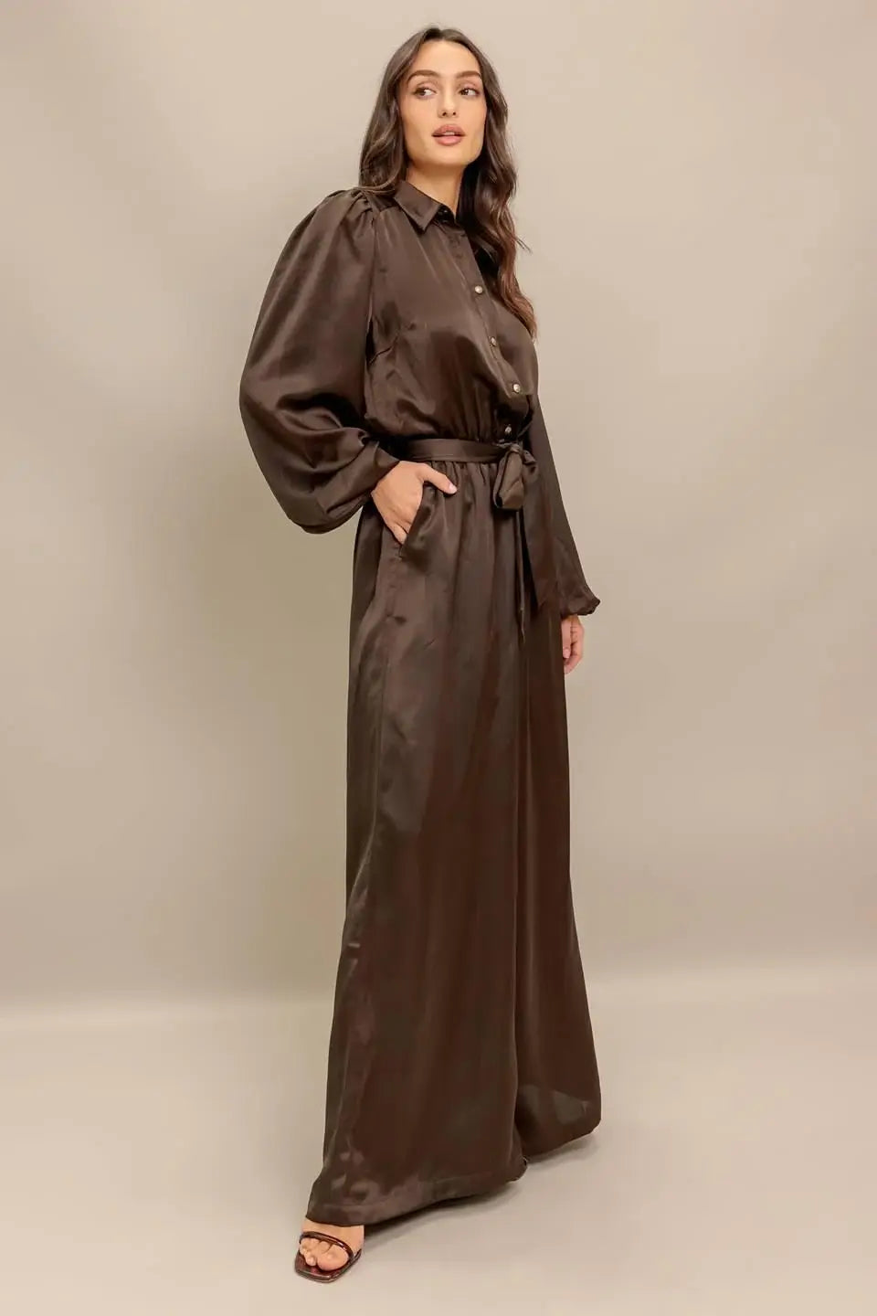 SUGAR BROWNIE WOVEN JUMPSUIT - Flying Tomato - Flyclothing LLC