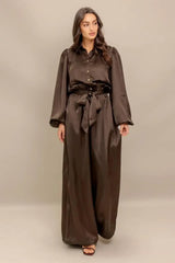 SUGAR BROWNIE WOVEN JUMPSUIT - Flying Tomato - Flyclothing LLC