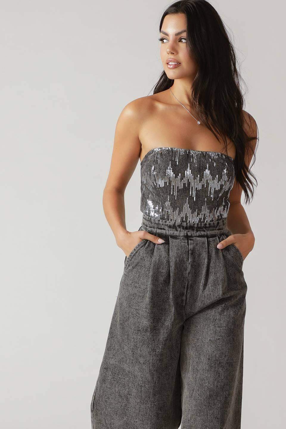 DELICATE TOUCH DENIM JUMPSUIT - Flying Tomato - Flyclothing LLC