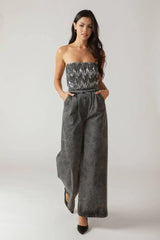 DELICATE TOUCH DENIM JUMPSUIT - Flying Tomato - Flyclothing LLC