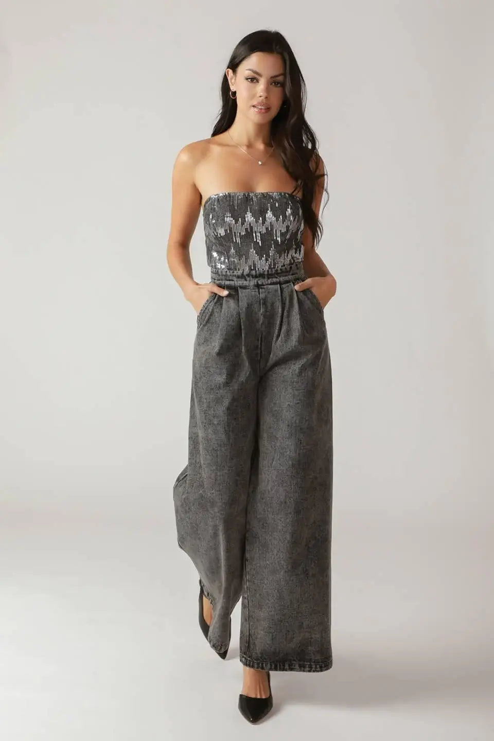 DELICATE TOUCH DENIM JUMPSUIT - Flying Tomato - Flyclothing LLC