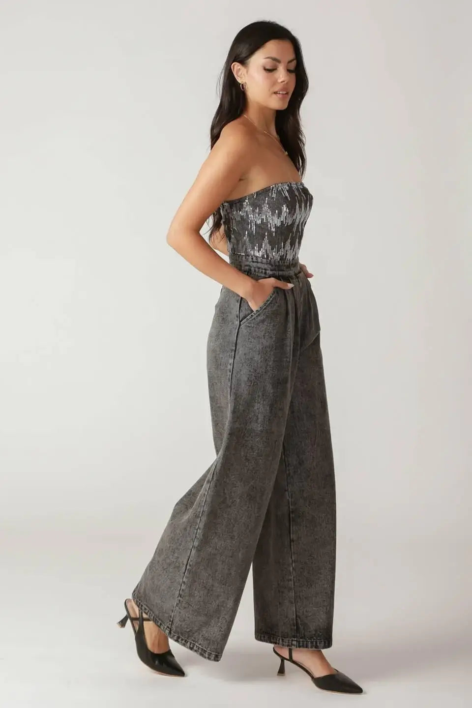 DELICATE TOUCH DENIM JUMPSUIT - Flying Tomato - Flyclothing LLC