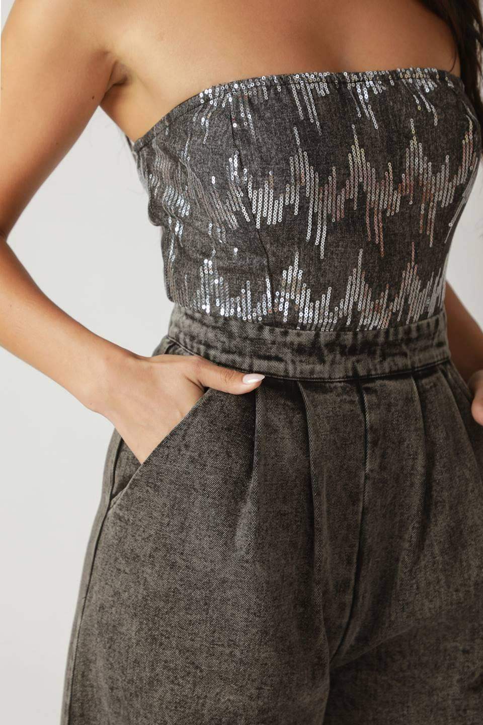 DELICATE TOUCH DENIM JUMPSUIT - Flying Tomato - Flyclothing LLC