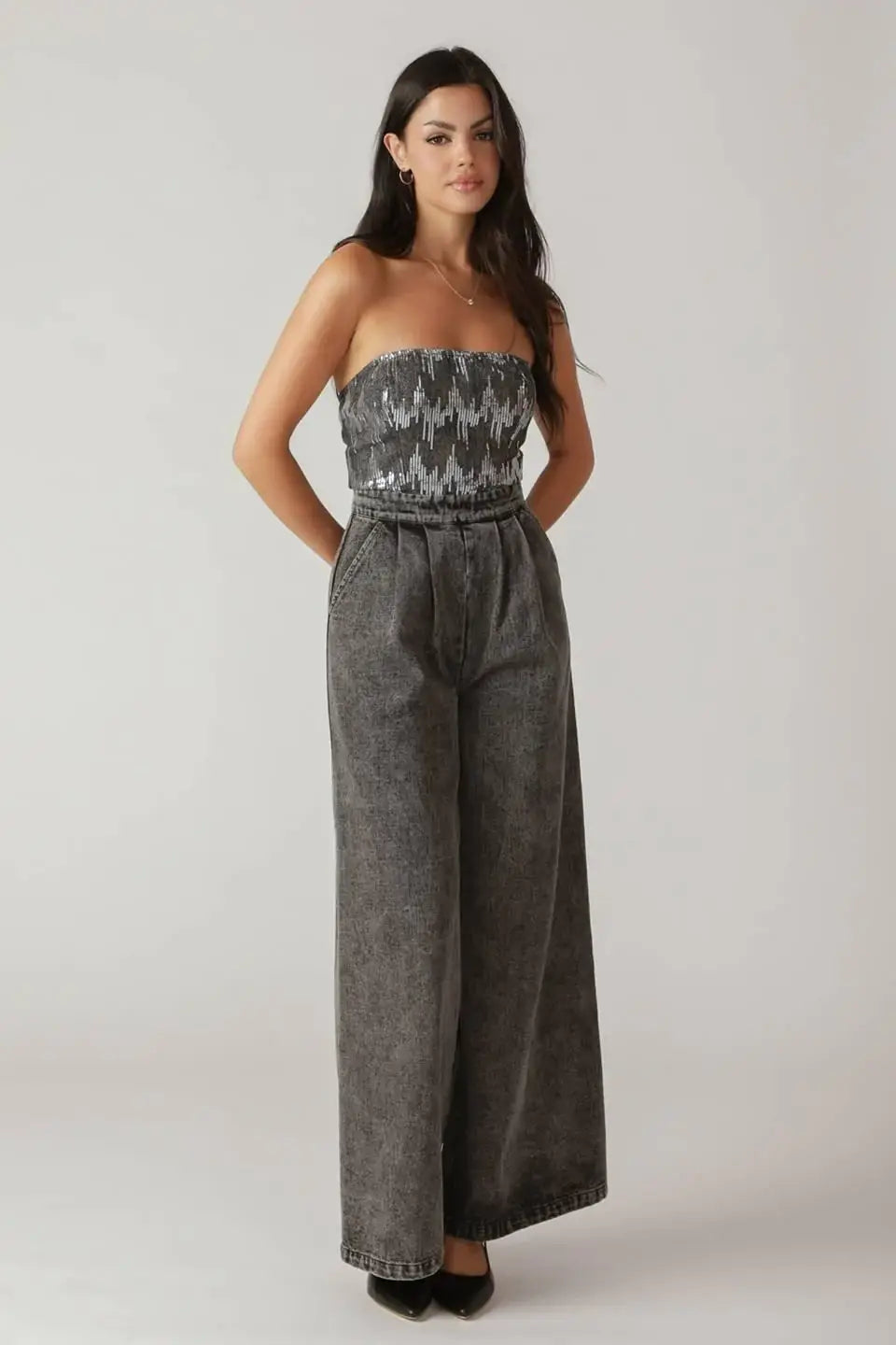 DELICATE TOUCH DENIM JUMPSUIT - Flying Tomato - Flyclothing LLC