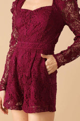 DAYS GO BY LACE WOVEN ROMPER - Flying Tomato - Flyclothing LLC