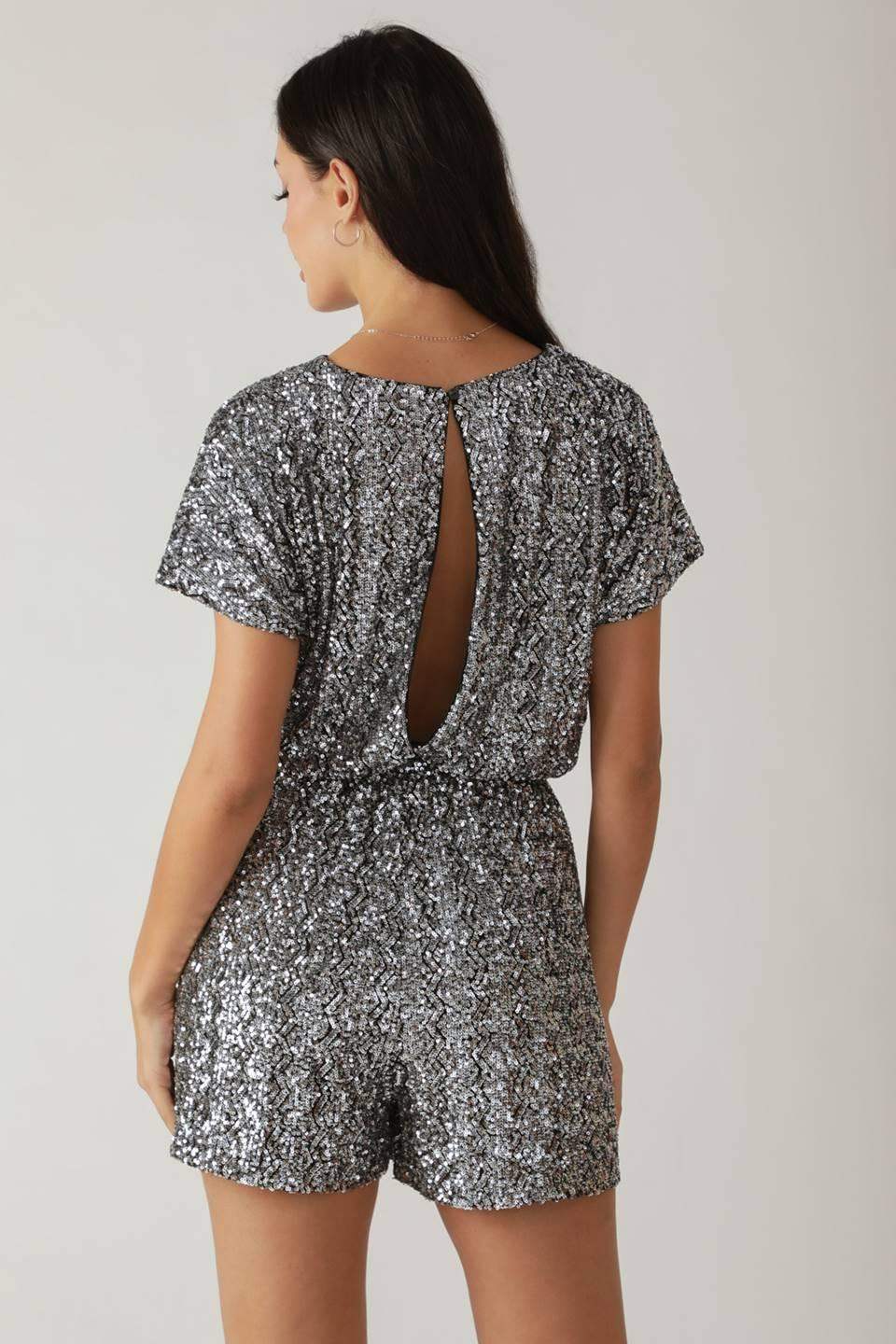 TIME FLIES SEQUIN ROMPER - Flying Tomato - Flyclothing LLC