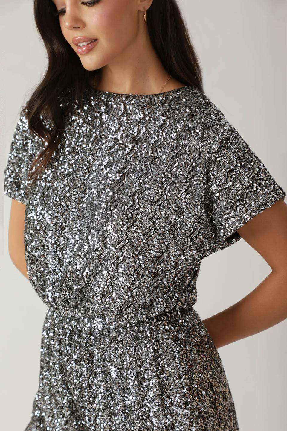 TIME FLIES SEQUIN ROMPER - Flying Tomato - Flyclothing LLC