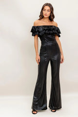 ANGEL EYES COATED WOVEN JUMPSUIT - Flying Tomato - Flyclothing LLC