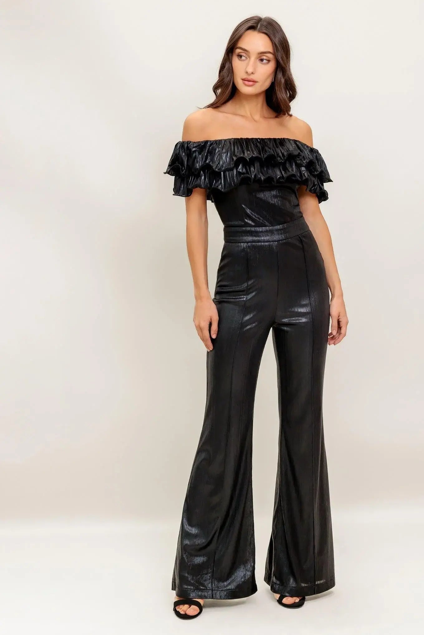ANGEL EYES COATED WOVEN JUMPSUIT - Flying Tomato - Flyclothing LLC