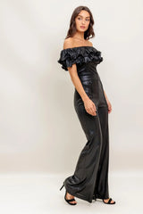 ANGEL EYES COATED WOVEN JUMPSUIT - Flying Tomato - Flyclothing LLC