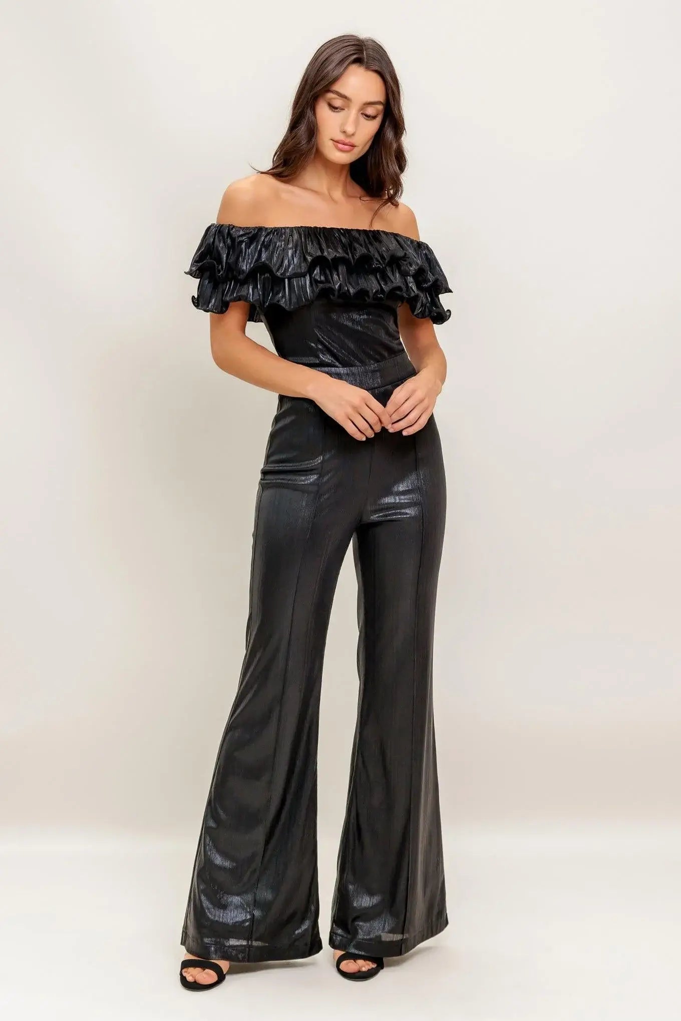 ANGEL EYES COATED WOVEN JUMPSUIT - Flying Tomato - Flyclothing LLC