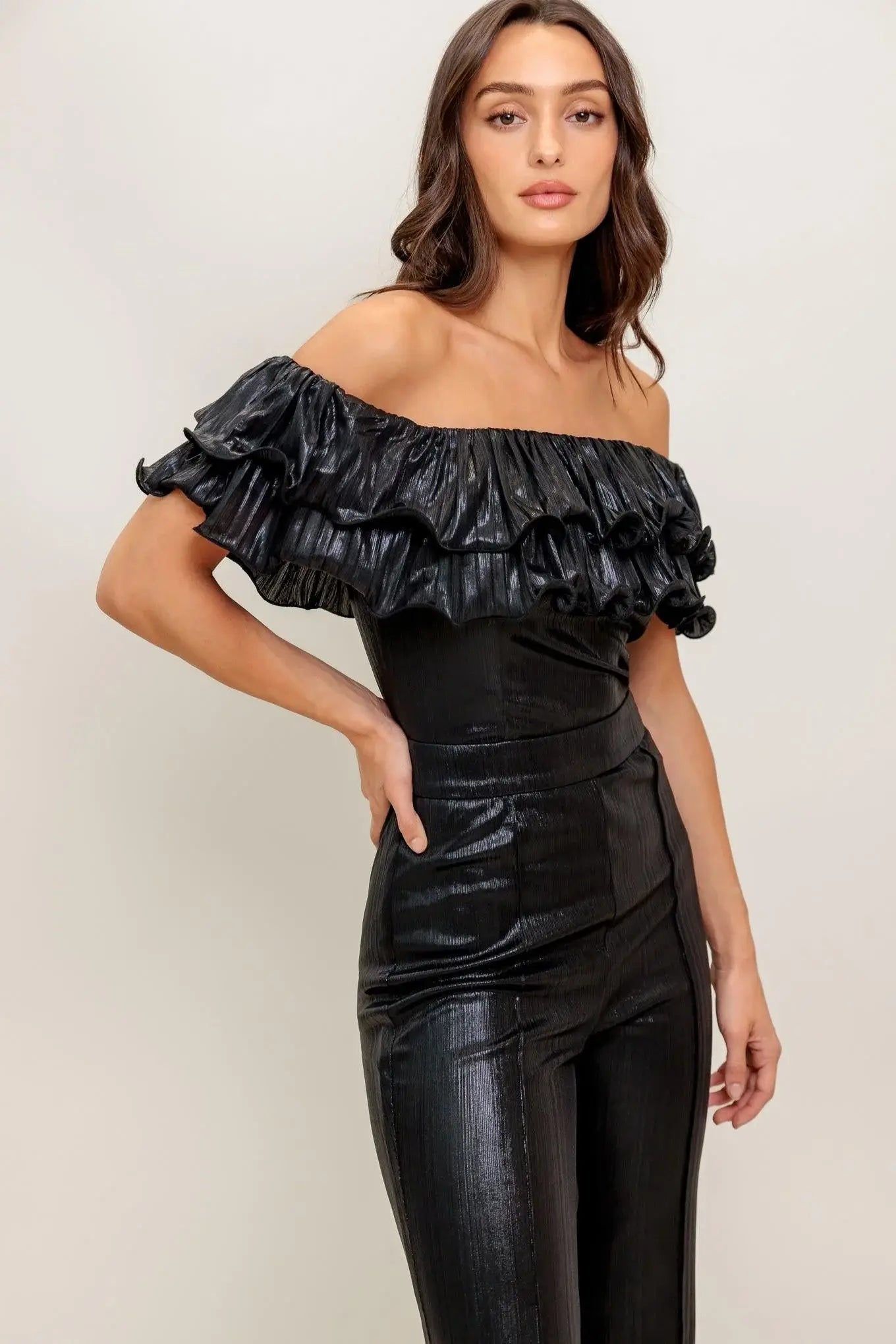 ANGEL EYES COATED WOVEN JUMPSUIT - Flying Tomato - Flyclothing LLC
