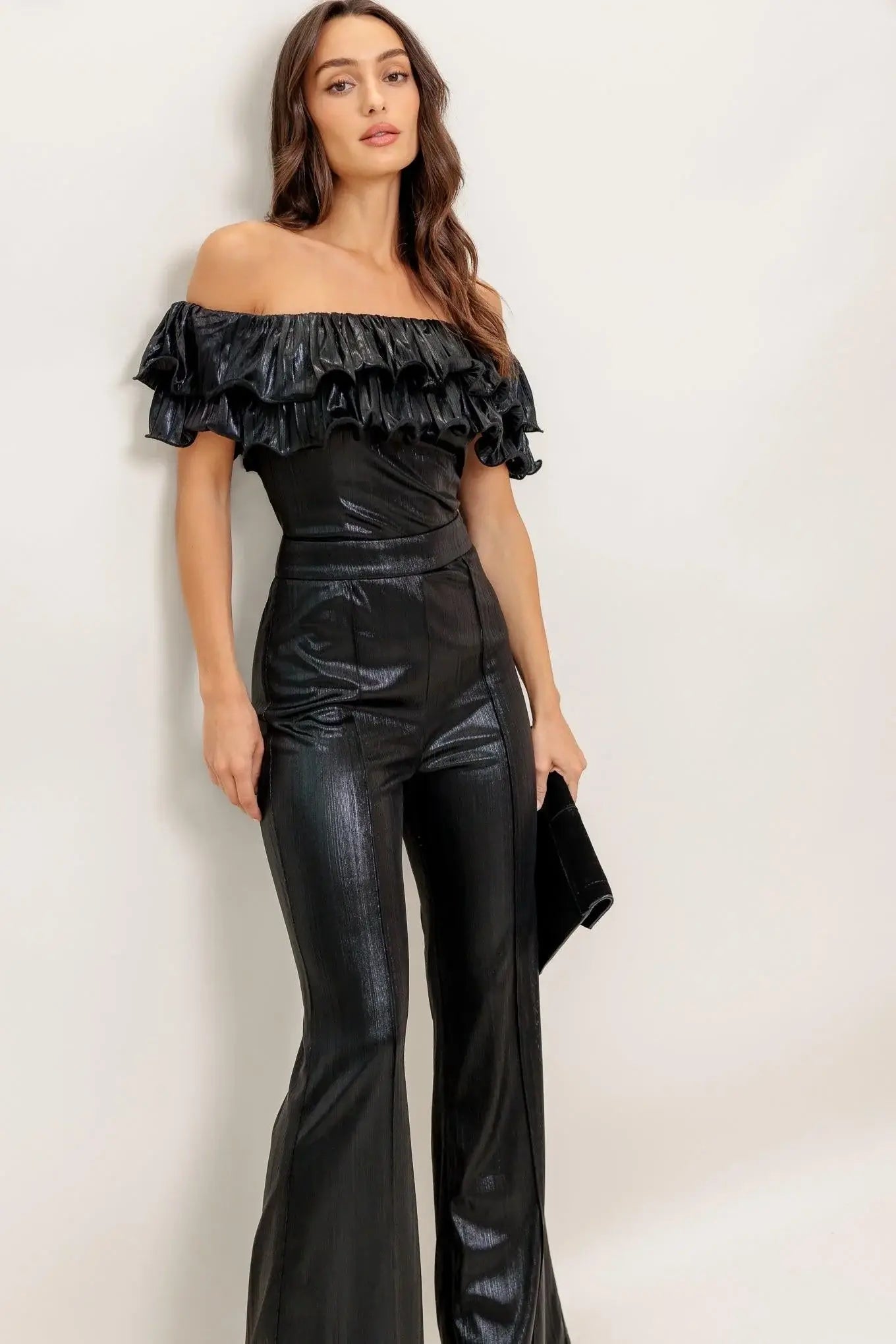ANGEL EYES COATED WOVEN JUMPSUIT - Flying Tomato - Flyclothing LLC