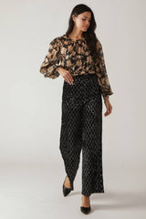 MIDNIGHT DISCO BLACK SEQUIN WIDE-LEG PANTS - Flying Tomato - Flyclothing LLC