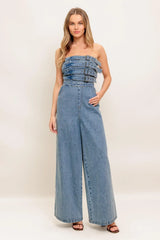 URBAN HARNESS DENIM JUMPSUIT - Flying Tomato - Flyclothing LLC