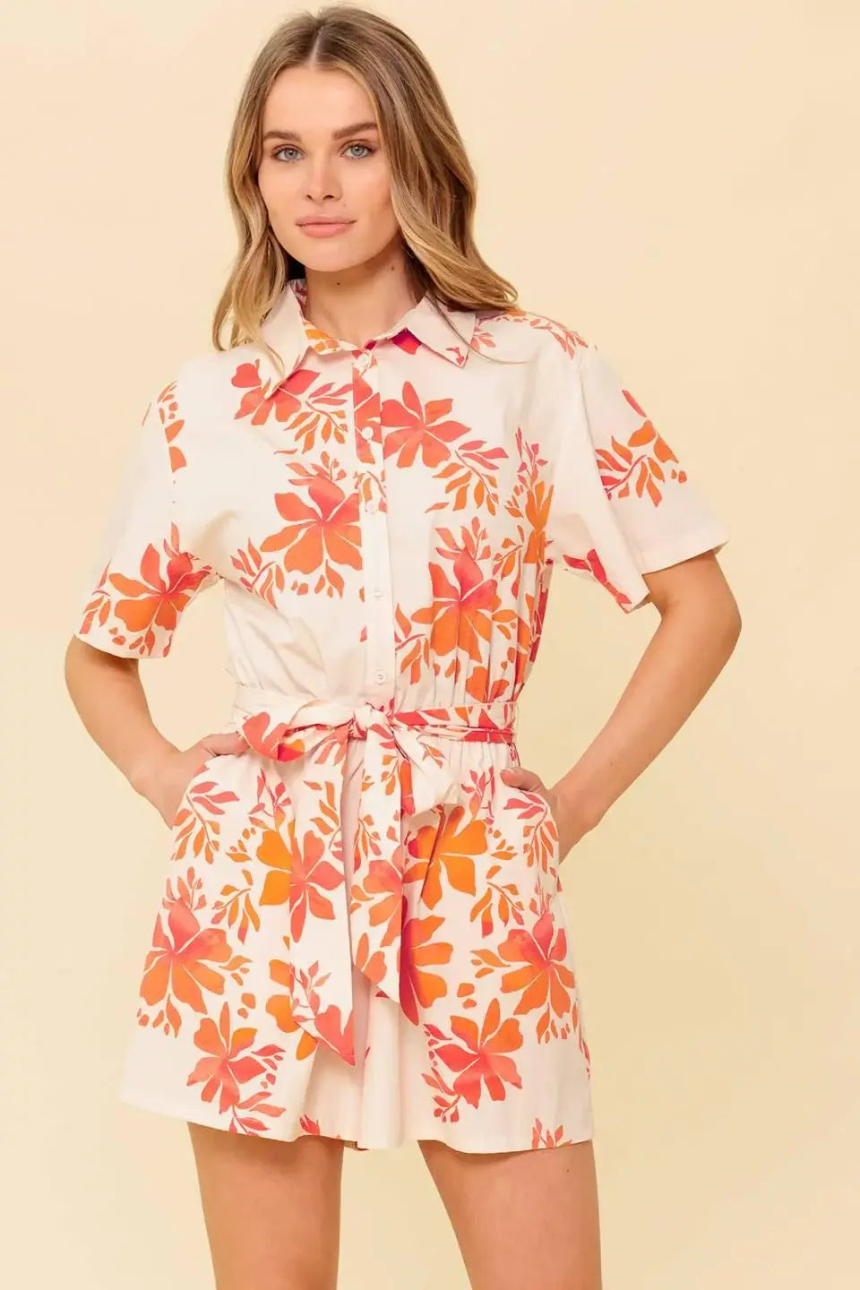 SOUTHERNMOST CHARM WOVEN ROMPER - Flying Tomato - Flyclothing LLC