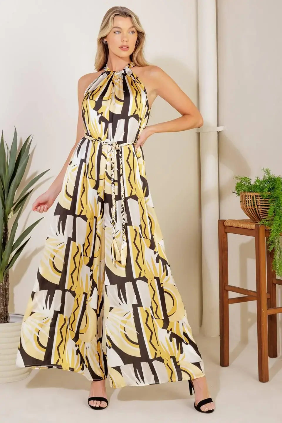 PASSING GLANCES WOVEN JUMPSUIT - Flying Tomato - Flyclothing LLC