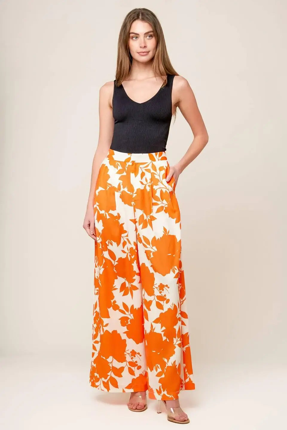 TIME FOR ORANGE TEA WOVEN PANTS - Flying Tomato - Flyclothing LLC