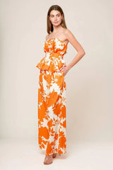 TIME FOR ORANGE TEA WOVEN PANTS - Flying Tomato - Flyclothing LLC