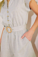 CALM REFLECTIONS WOVEN ROMPER - Flying Tomato - Flyclothing LLC