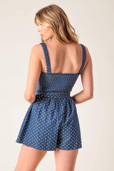 FULL FOCUS DENIM WOVEN ROMPER - Flying Tomato - Flyclothing LLC