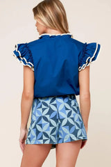 ENTICING DARLING BLUE DENIM SKORT - Flying Tomato - Flyclothing LLC