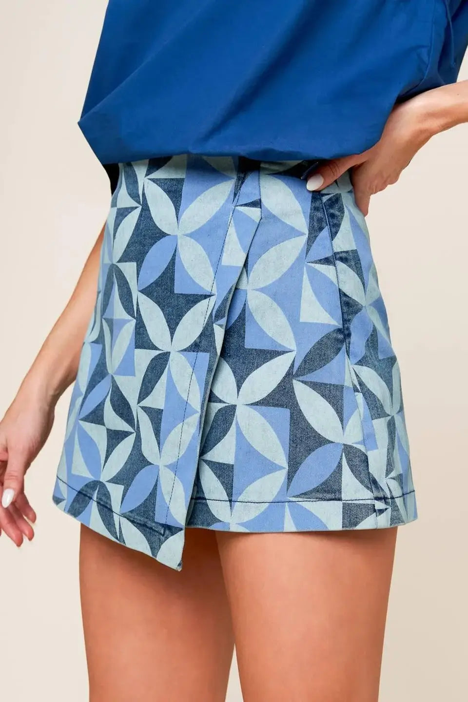ENTICING DARLING BLUE DENIM SKORT - Flying Tomato - Flyclothing LLC