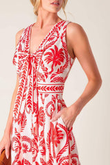 COLETTE DREAM RED WOVEN JUMPSUIT - Flying Tomato - Flyclothing LLC
