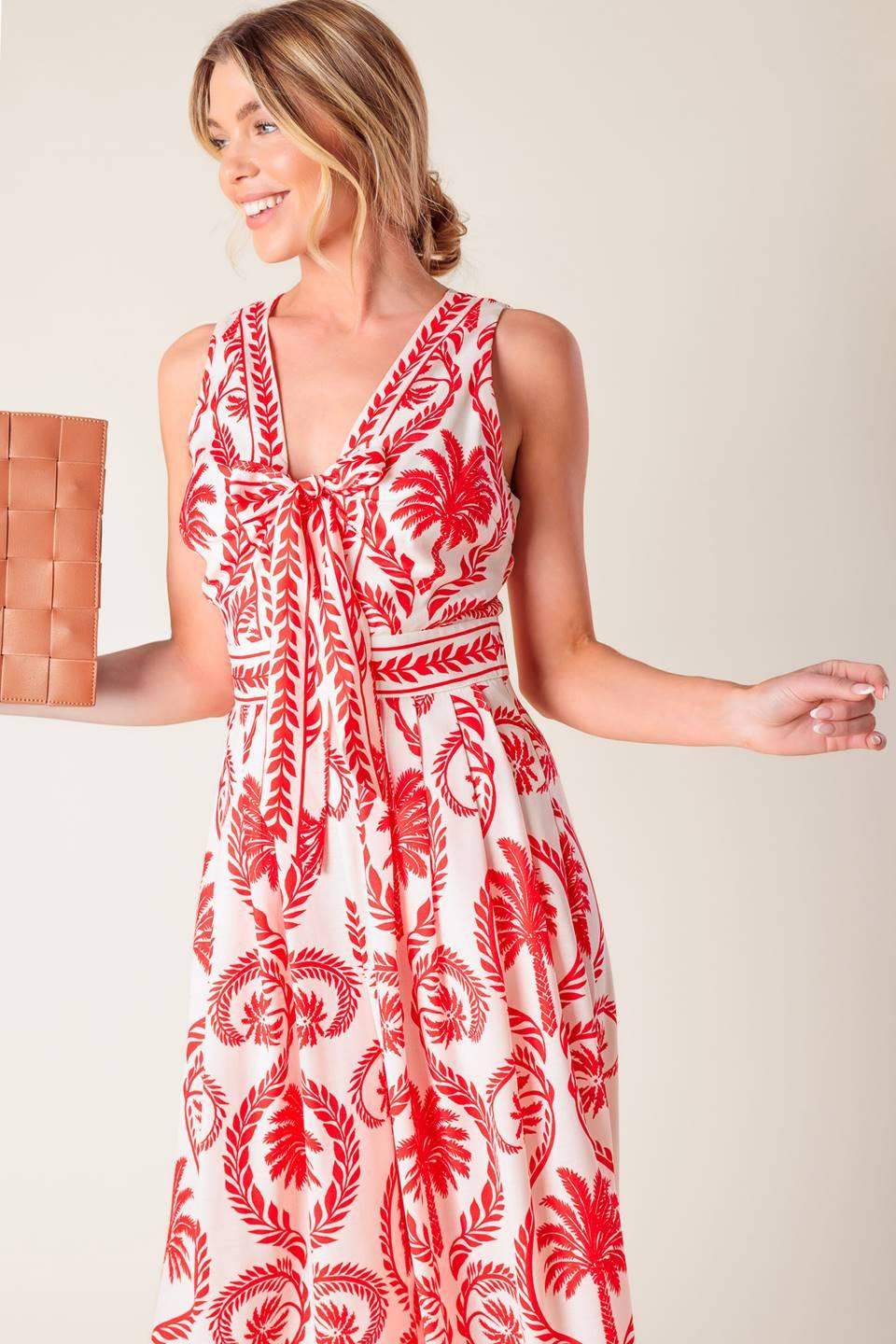COLETTE DREAM RED WOVEN JUMPSUIT - Flying Tomato - Flyclothing LLC