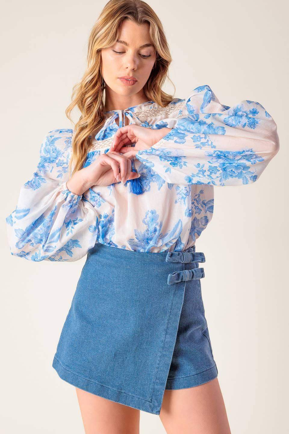 DISTANT ECHOES DENIM SKORT - Flying Tomato - Flyclothing LLC