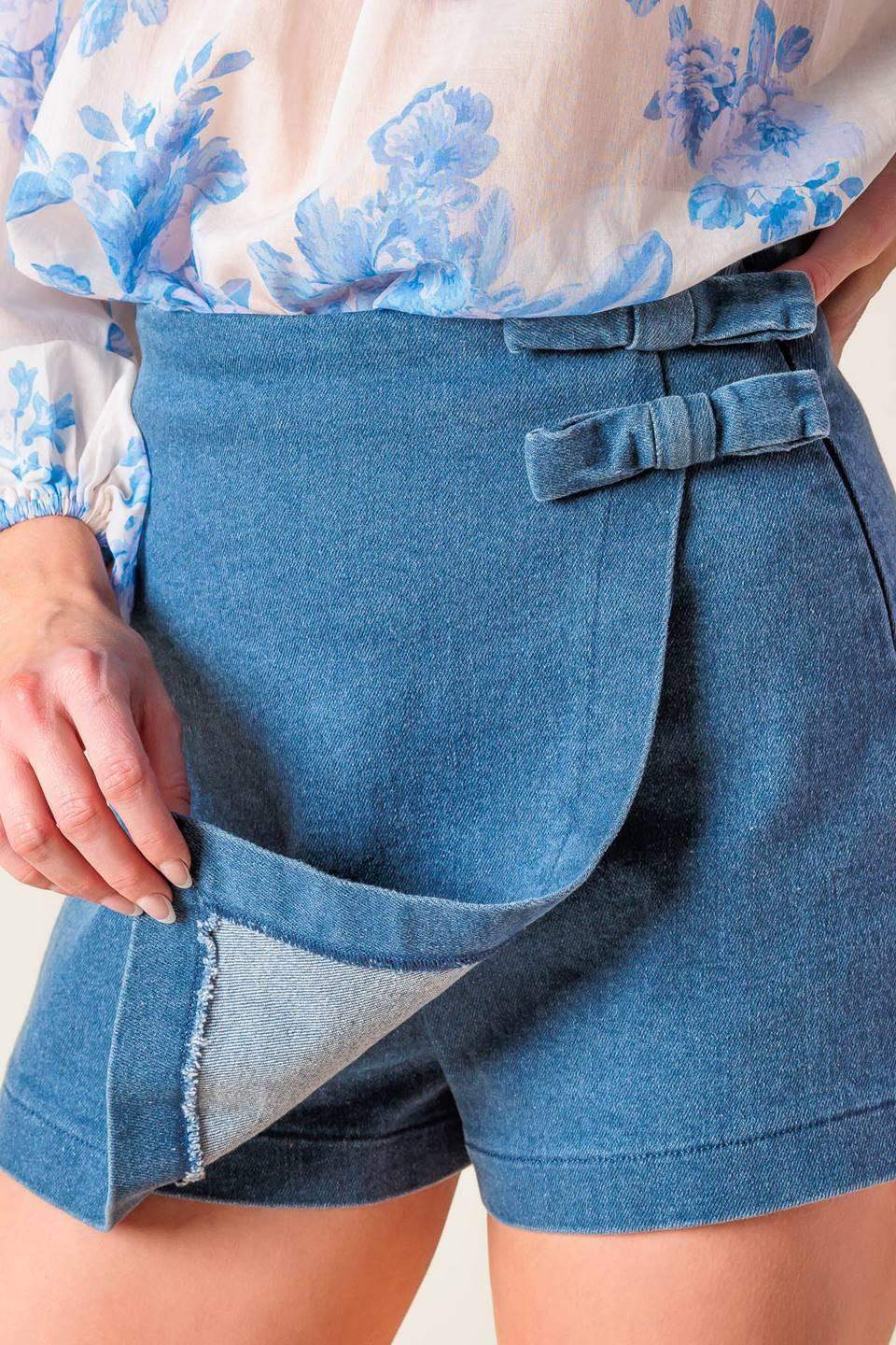 DISTANT ECHOES DENIM SKORT - Flying Tomato - Flyclothing LLC