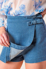 DISTANT ECHOES DENIM SKORT - Flying Tomato - Flyclothing LLC