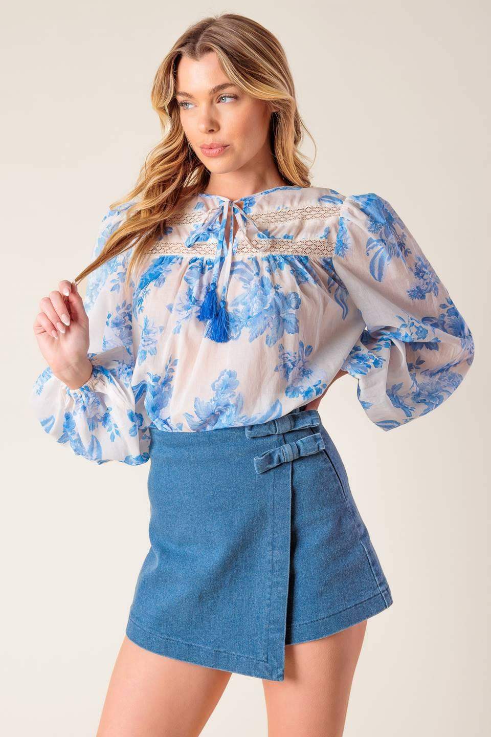 DISTANT ECHOES DENIM SKORT - Flying Tomato - Flyclothing LLC