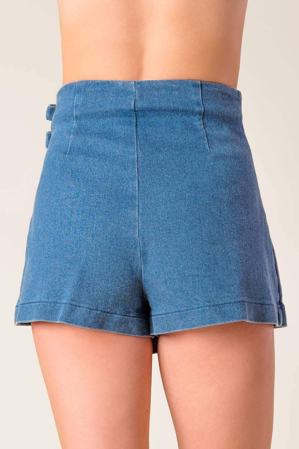 DISTANT ECHOES DENIM SKORT - Flying Tomato - Flyclothing LLC