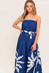 SERENE DAYS NAVY WOVEN JUMPSUIT - Flying Tomato - Flyclothing LLC