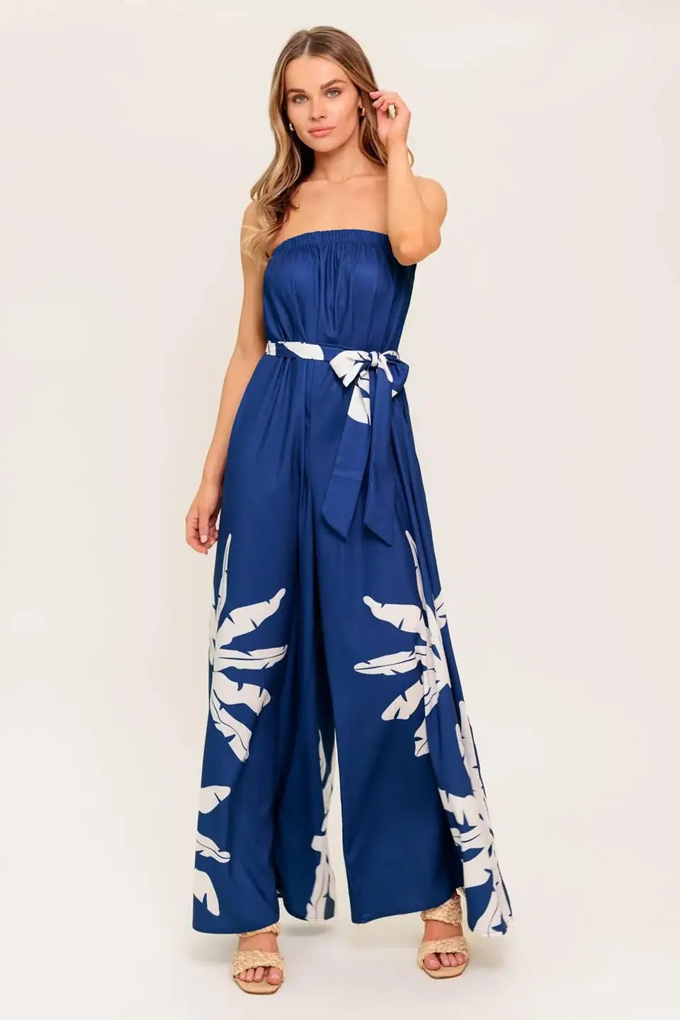 SERENE DAYS NAVY WOVEN JUMPSUIT - Flying Tomato - Flyclothing LLC