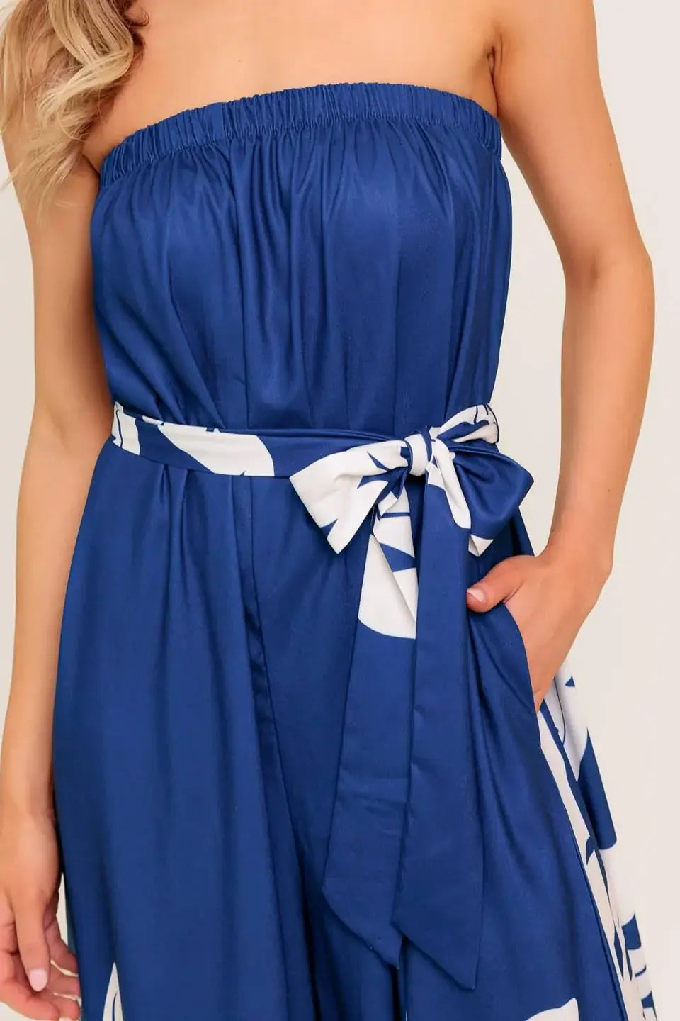 SERENE DAYS NAVY WOVEN JUMPSUIT - Flying Tomato - Flyclothing LLC