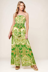 CAMERON MEADOW GREEN WOVEN JUMPSUIT - Flying Tomato - Flyclothing LLC