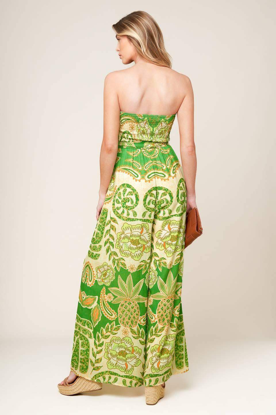 CAMERON MEADOW GREEN WOVEN JUMPSUIT - Flying Tomato - Flyclothing LLC