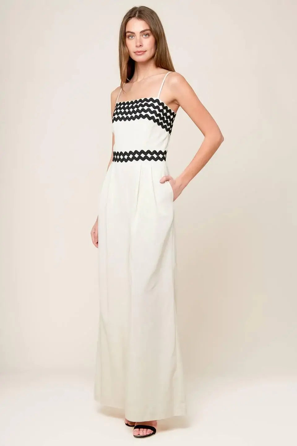 MEET AT THE PIER CREAM WOVEN JUMPSUIT - Flying Tomato - Flyclothing LLC