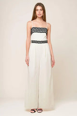 MEET AT THE PIER CREAM WOVEN JUMPSUIT - Flying Tomato - Flyclothing LLC