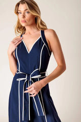 LAYTON NAVY WOVEN JUMPSUIT - Flying Tomato - Flyclothing LLC