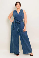 WHERE THE NIGHT MEDIUM INDIGO DENIM JUMPSUIT - Flying Tomato - Flyclothing LLC