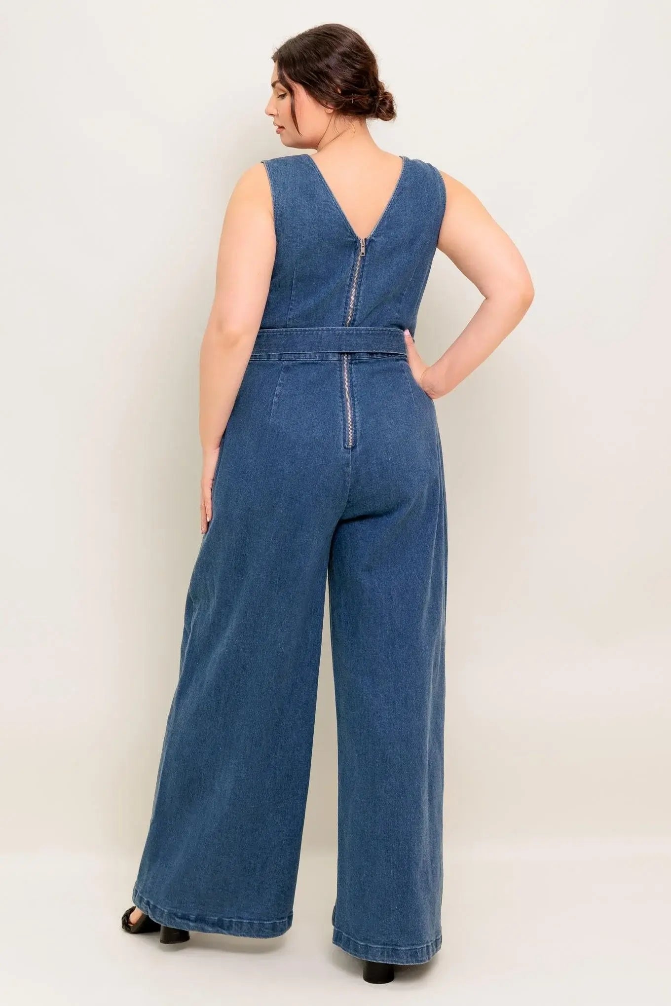 WHERE THE NIGHT MEDIUM INDIGO DENIM JUMPSUIT - Flying Tomato - Flyclothing LLC