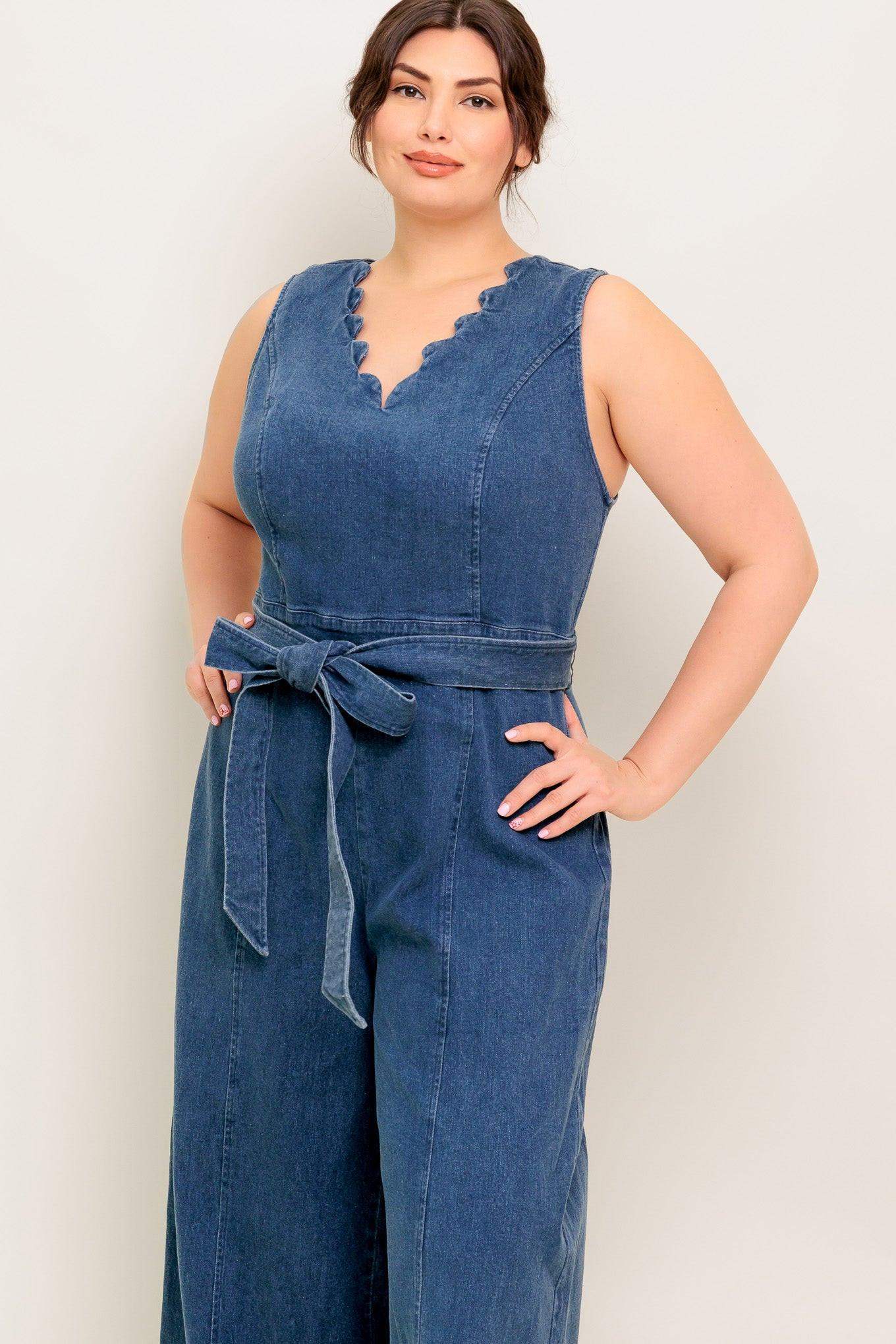 WHERE THE NIGHT MEDIUM INDIGO DENIM JUMPSUIT - Flying Tomato - Flyclothing LLC