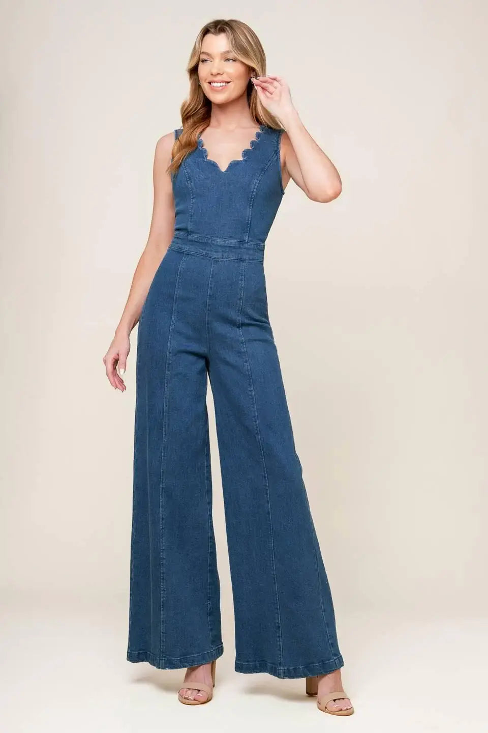 WHERE THE NIGHT MEDIUM INDIGO DENIM JUMPSUIT - Flying Tomato - Flyclothing LLC
